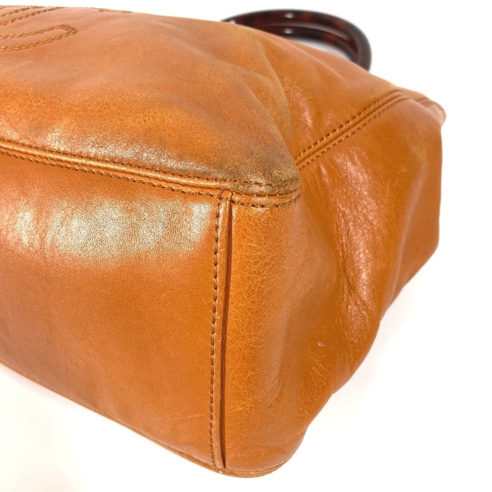 CHANEL Vintage Brown Leather Logo Tote Bag - Picture 3 of 16